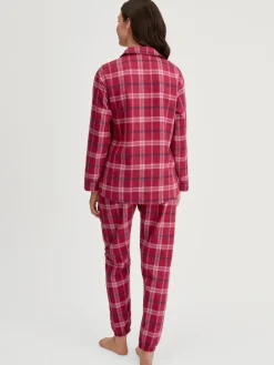 Flanell-Pyjama mit Knöpfen
