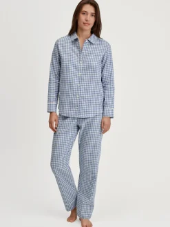 Flanell-Pyjama mit Knöpfen