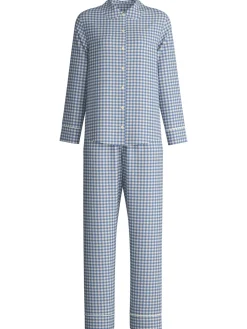 Flanell-Pyjama mit Knöpfen