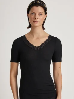 Kurzarm-Shirt aus Wolle-Seide