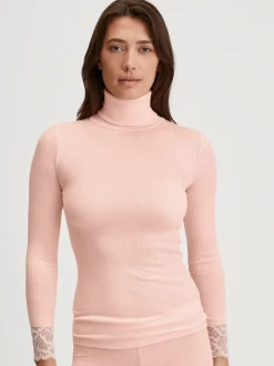 Langarm-Shirt mit Rollkragen aus Wolle-Seide