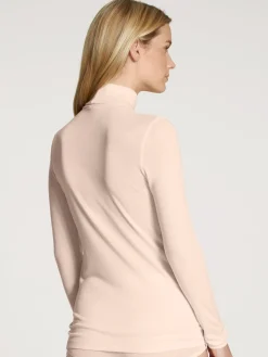 Langarm-Shirt mit Rollkragen aus Wolle-Seide
